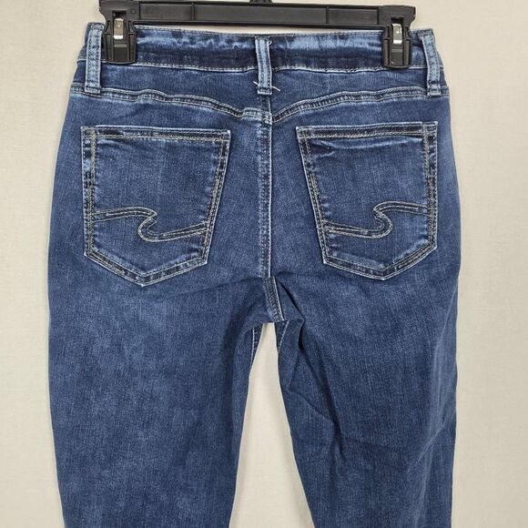 Silver Jeans Suki Capri W27/L23.5 Dark Wash Stretch - Picture 5 of 9